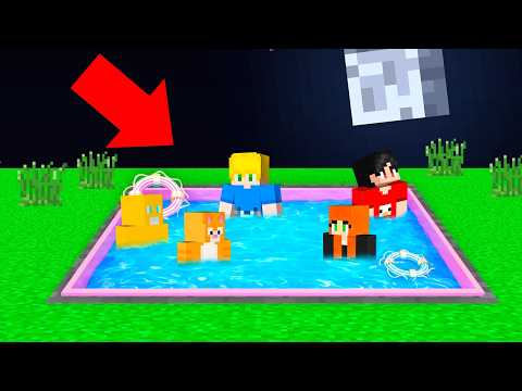 Passamos a Noite na Piscina dos Amigos no Minecraft!