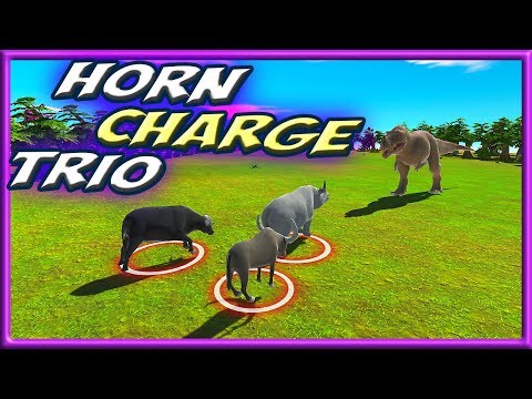 Horn Charge Trio! Rhino & Double Buffalo vs Every Unit  - Animal Revolt Battle Simulator