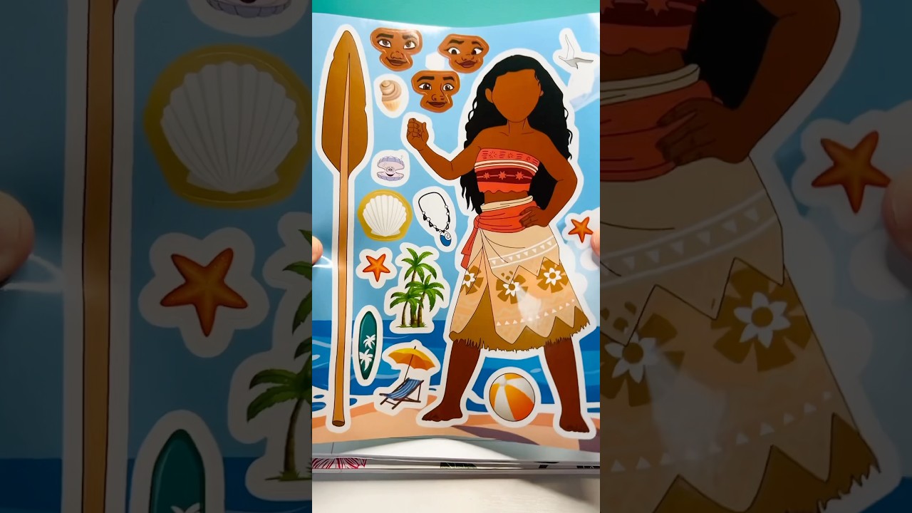 Disney MOANA Movie Make a Face Stickers with Moana 🏝️