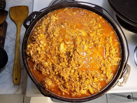 Brunswick Stew in a Cast Iron Pot