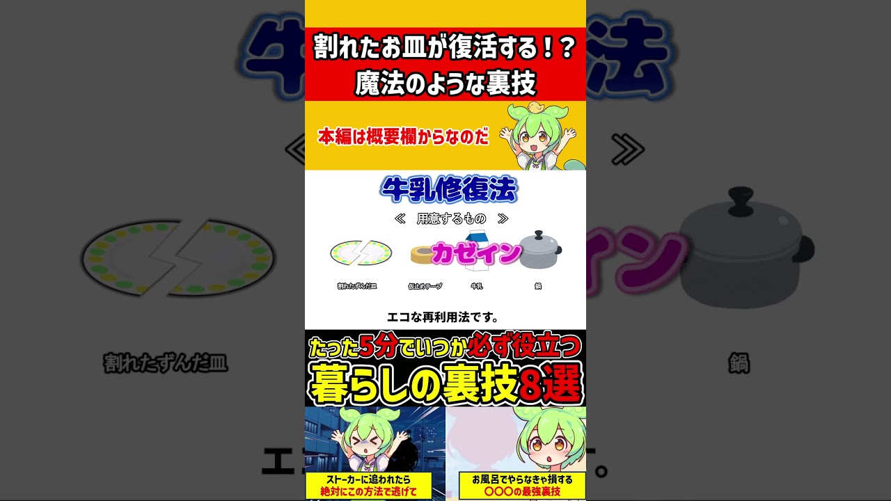 【切り抜き】割れたお皿を直す裏技 #雑学 #裏技 #切り抜き #shorts