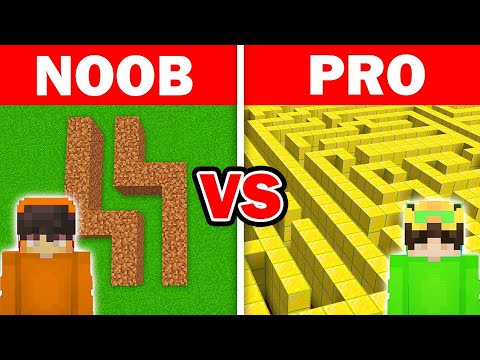 NOOB VS PRO: DEV LABİRENT YAPI KAPIŞMASI! - Minecraft