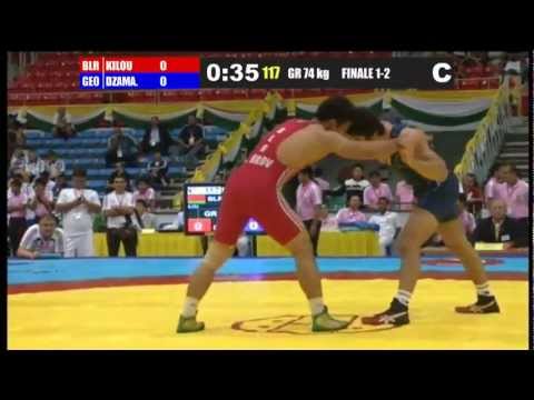 Kazbek Kilou (BLR) - T.Dzamashvili (GEO),74 kg, junior world championship 2012