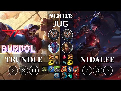 T1 Burdol Trundle vs Nidalee Jungle - KR Patch 10.13