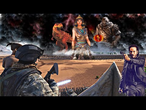 5,000,000 MORDOR ARMY ATTACKED COMMANDER JOHN WICK'S ARMY - Epic Battle Simulator 2 - UEBS 2