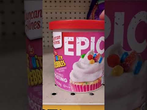 Fruity Pebbles Birthday Cake Frosting! Duncan Hines! #cake #birthday #shorts