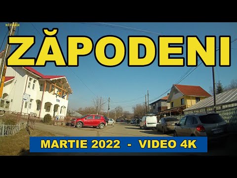 Satul ZAPODENI Vaslui Broscarie - Centru dinspre Ciofeni video 4K martie 2022