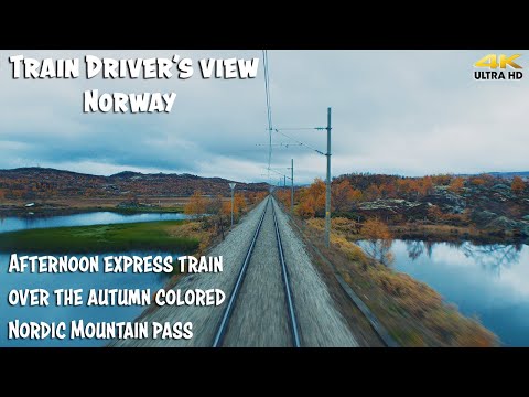 4K CABVIEW: Autumn Color Express train over the mountain pass