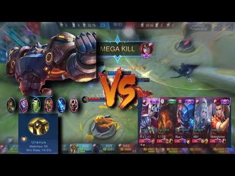 KILLER TANK MVP PLAY, Uranus Offlane Build. Mobile Legends