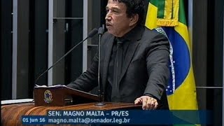 Magno Malta critica postura da oposição ao governo interino de Michel Temer