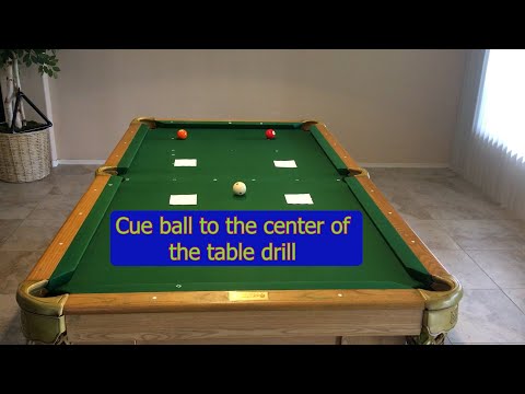 Cue Ball to the center of the table drill.  Practice this and you will win more games.  Fun Drill!