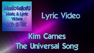 From The 1983 Vinyl LP, Cafe Racers, Kim Carnes - The Universal Song (HD Lyric Video) Full HD Audio