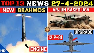 Indian Defence Updates : Brahmos New Engine,Arjun Based UGV,12 P-8I Upgrade,Newspace Swarming UAV