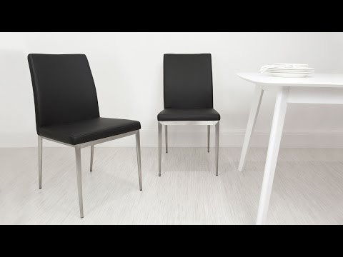 Contemporary brushed metal dining chairs design