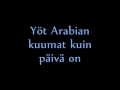Arabian Nights - FINNISH (lyrics&trans) 