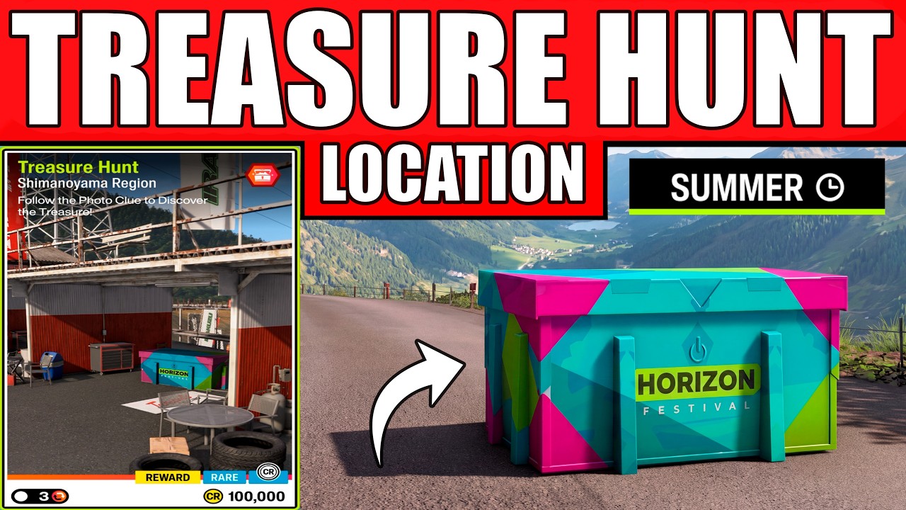 FH6 Treasure Hunt Shimanoyama Region Complete Guide & Chest Location (Summer Season)