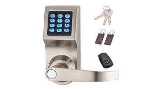 HAIFUAN Digital Door Lock, Unlock with Remote Control,  M1 Card, Code and Key, Handle Direction