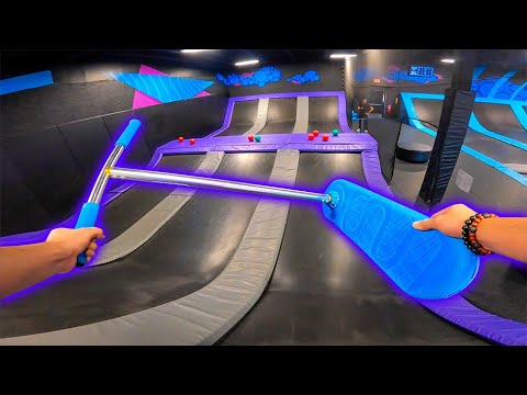 TRAMPOLINE SKATEPARK ON SCOOTER!