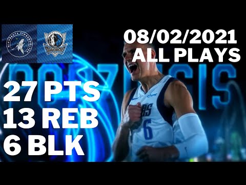 Kristaps Porzingis vs. Timberwolves: 27 pts, 13 reb, 6 blk ALL PLAYS 20/21 Regular Season[08.02.21.]