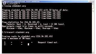 Using network tools ipconfig, ping, tracert, nslookup, netstat