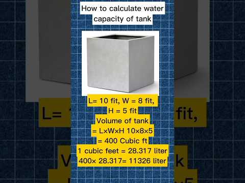 How to calculate water capacity of tank#shorts#shortvideo #viralshortvideo