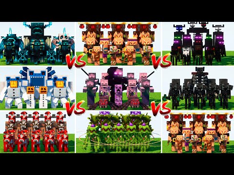 EPIC Mew Mobs Battle: Phantoms vs Piglins vs Wardens vs Trees!