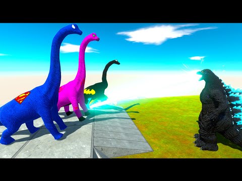 3x BRACHIOSAURUS PARKOUR DEATH RUN - Animal Revolt Battle Simulator