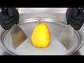 Pear Gets Frozen Into Ice Cream Rolls ASMR