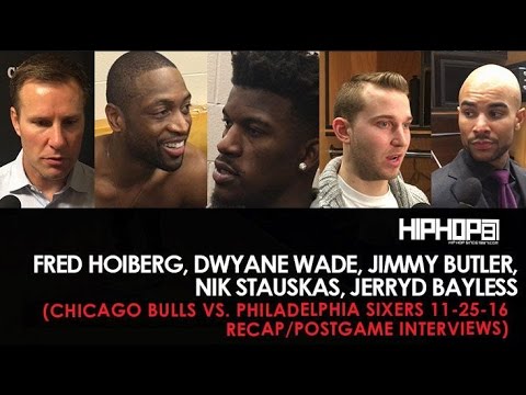 Fred Hoiberg, Dwyane Wade, Jimmy Butler, Nik Stauskas, Jerryd Bayless (Bulls vs. Sixers 11-25-16)