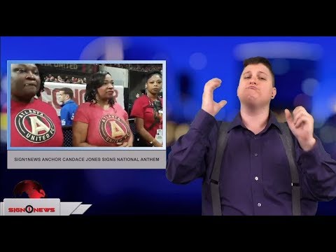 Sign1News anchor Candace Jones signs National Anthem (ASL - 3.18.18)