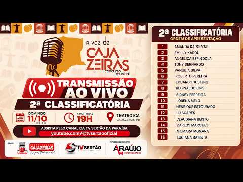 🎤 A VOZ DE CAJAZEIRAS | 2ª CLASSIFICATÓRIA AO VIVO | TV SERTÃO DA PARAÍBA