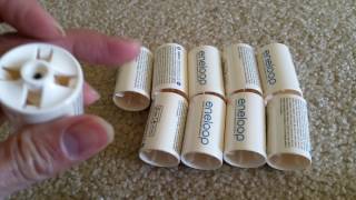 Unboxing ENELOOP  Battery Adapters Converter Size AA To Size D Tutorial Full HD 2017