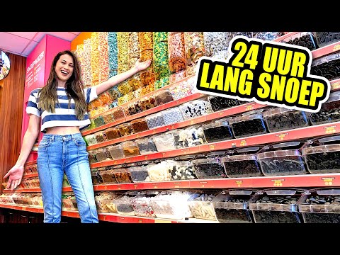 24 UUR LANG ALLEEN MAAR SNOEP ETEN! || Fan Friday