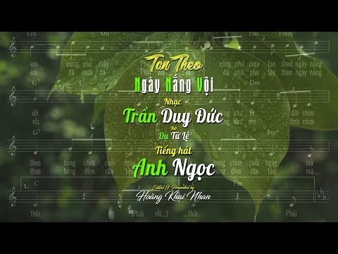 Tan theo ngày nắng vội Sheet - Anh Ngọc