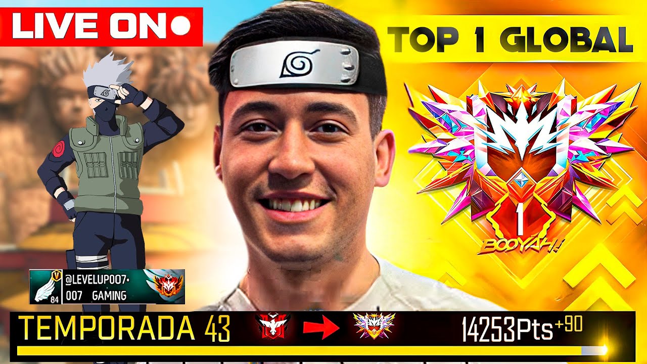 💙 FREE FIRE AO VIVO 🔴 EM BUSCA DO TOP 1 GLOBAL ! DO OURO AO ELITE 🔴 LEVEL UP AO VIVO