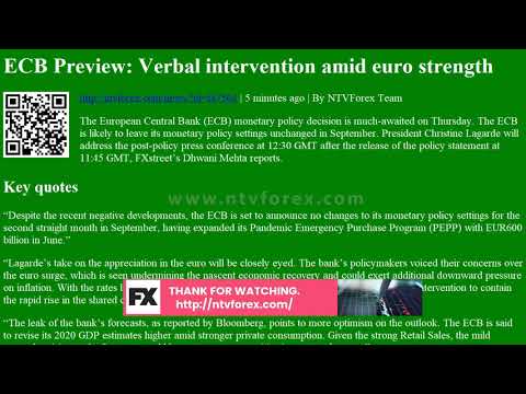ECB Preview: Verbal intervention amid euro strength