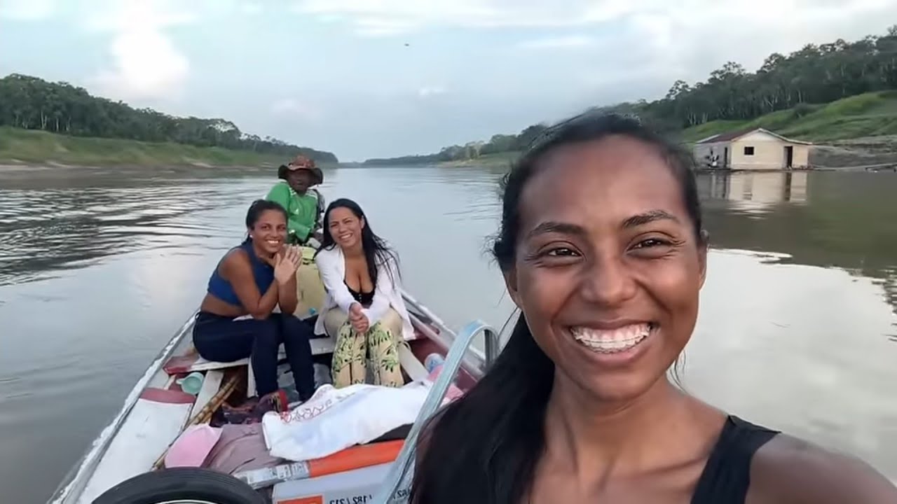 CROSSING THE AMAZON IN THE DROUGHT BY CANOA/TWO DAY TRIP.