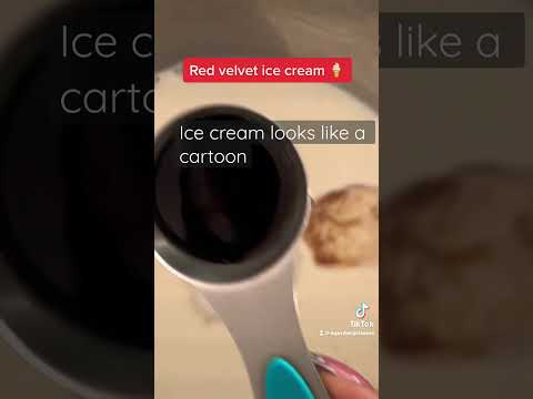 Come make this Cartoon Red Velvet Ice cream with me #ice icecream #icecreamlover #homemadeicecream