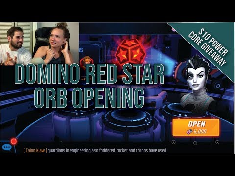 Domino Red Star Orb Opening & Power Core Giveaway I Marvel Strike Force