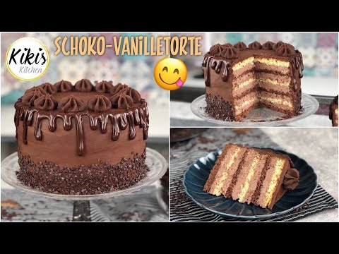Diät gescheitert ❌ Kikis Schokoladenbombe 😍 Schoko-Vanille festlich dekoriert / Geburtstagstorte