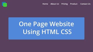 One page website in HTML and CSS || Single Page Website Tutorial