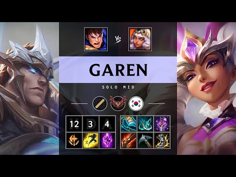 Garen Mid vs Qiyana: Dominating - KR Grandmaster Patch 14.23