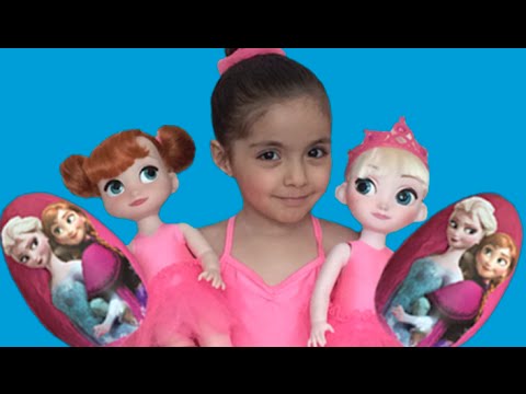 Elsa And Anna's Giant Surprise Egg Opening - Ballerina Toys - Princesses In Real Life