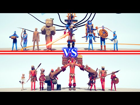 EGYPT DLC Team vs TRIBAL DLC Team - Totally Accurate Battle Simulator TABS
