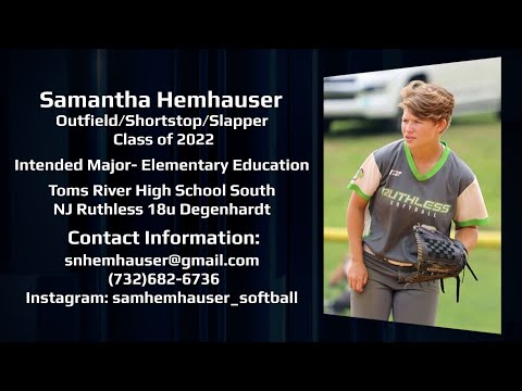 Samantha Hemhauser Softball Skills Video