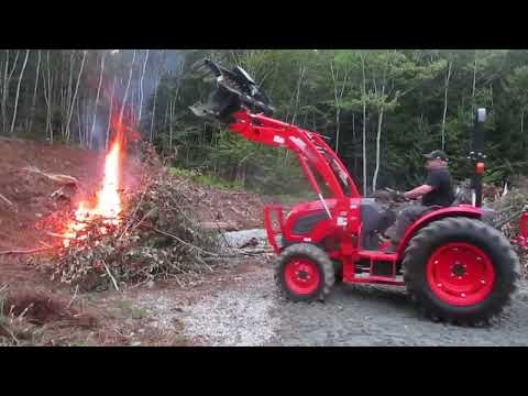 The Kioti DK 4510 tractor and grapple attachment