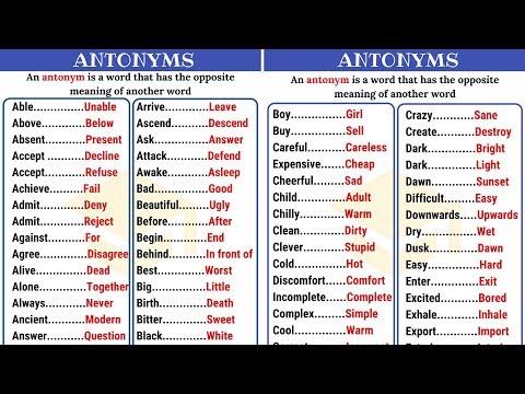 Learn 120+ Common Opposites in English from A-Z | Antonyms Vocabulary