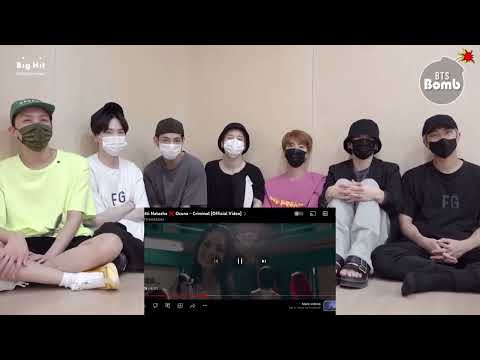 BTS reaction to CRIMINAL BY NATTI AND OZUNA