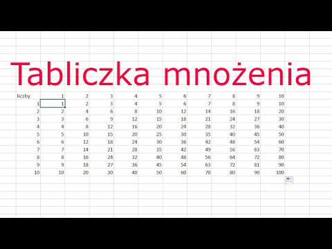 Jak zbudować tabliczkę mnożenia w EXCELU!