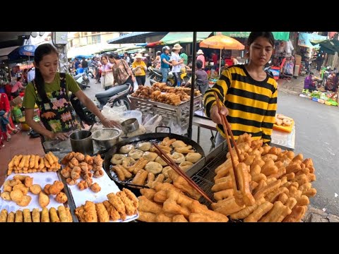 Cambodia Food Market Tour - 4K - Walk around Boeung Prolit Market in Phnom Penh City